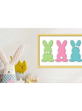 Σετ των 2 Intra απο ξύλο plywood 3mm-4mm πάχος - Πασχαλινό λαγουδάκι διάνυσμα κοπής με λέιζερ  Δίασταση 15x15 cm INTRAFABR-56159908