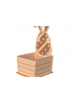 Σετ των 2 Intra απο ξύλο plywood 3mm-4mm πάχος - Πασχαλινό λαγουδάκι Ξύλινο Κλουβί με λέιζερ Δίασταση 30x20 cm INTRAFABR-116142138