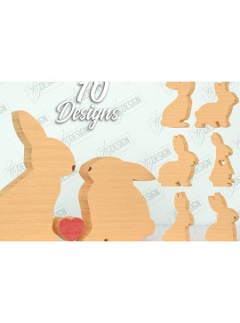 Σετ των 2 Intra απο ξύλο plywood 3mm-4mm πάχος - Πασχαλινό Μπάνι Ξύλινη Διακόσμηση Πακέτο | CNC Δίασταση 15x15 cm INTRAFABR-118278822