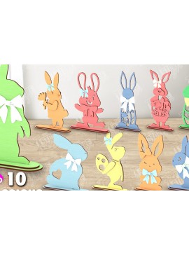 Σετ των 2 Intra απο ξύλο plywood 3mm-4mm πάχος - Πασχαλινό Μπάνι Ξύλινη Διακόσμηση Πακέτο | CNC Δίασταση 15x15 cm INTRAFABR-116334694