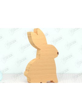 Σετ των 2 Intra απο ξύλο plywood 3mm-4mm πάχος - Πασχαλινό λαγουδάκι Ξύλινο ντεκόρ | Πασχαλινό σημάδι Δίασταση 15x15 cm INTRAFABR-117876553