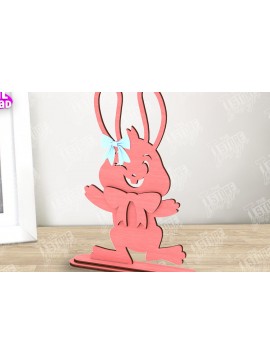 Σετ των 2 Intra απο ξύλο plywood 3mm-4mm πάχος - Πασχαλινό λαγουδάκι Ξύλινο ντεκόρ | Πασχαλινό περίπτερο Δίασταση 15x15 cm INTRAFABR-116334600