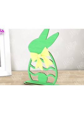 Σετ των 2 Intra απο ξύλο plywood 3mm-4mm πάχος - Πασχαλινό λαγουδάκι Ξύλινο ντεκόρ | Πασχαλινό περίπτερο Δίασταση 15x15 cm INTRAFABR-116334642