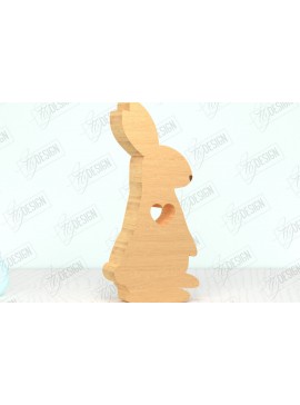 Σετ των 2 Intra απο ξύλο plywood 3mm-4mm πάχος - Πασχαλινό λαγουδάκι Ξύλινο ντεκόρ | Διακόσμηση σπιτιού Δίασταση 15x15 cm INTRAFABR-118278781