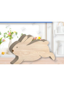 Σετ των 2 Intra απο ξύλο plywood 3mm-4mm πάχος - Πασχαλινό λαγουδάκι Ξύλινη διακόσμηση με λέιζερ  Δίασταση 15x15 cm INTRAFABR-118835631
