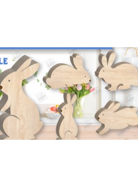 Σετ των 2 Intra απο ξύλο plywood 3mm-4mm πάχος - Πασχαλινό Μπάνι Ξύλινη Διακόσμηση  Πακέτο Δίασταση 15x15 cm INTRAFABR-118835765