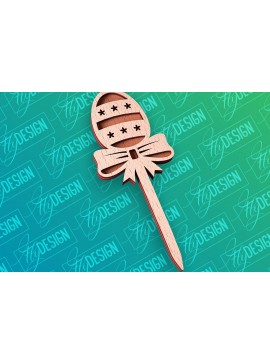 Σετ των 2 Intra απο ξύλο plywood 3mm-4mm πάχος - Πασχαλινό κέικ Topper Laser Cut |  CNC Δίασταση 15x15 cm INTRAFABR-91890056