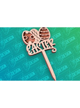 Σετ των 2 Intra απο ξύλο plywood 3mm-4mm πάχος - Πασχαλινό κέικ Topper Laser Cut |  CNC Δίασταση 15x15 cm INTRAFABR-91890064