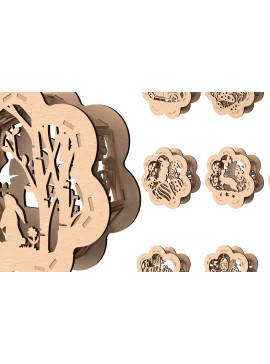 Σετ των 2 Intra απο ξύλο plywood 3mm-4mm πάχος - Πασχαλινή λαμπάδα Δέσμη κοπής με λέιζερ Δίασταση 30x20 cm INTRAFABR-114142886