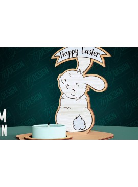 Σετ των 2 Intra απο ξύλο plywood 3mm-4mm πάχος - Πασχαλινή λαμπάδα κοπής με λέιζερ | CNC Δίασταση 15x15 cm INTRAFABR-92635521