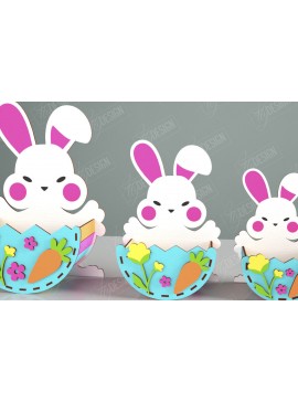 Σετ των 2 Intra απο ξύλο plywood 3mm-4mm πάχος - Πασχαλινό καλάθι με καραμέλες | Αυγοθήκη | Λαγουδάκι Δίασταση 15x15 cm INTRAFABR-117797729