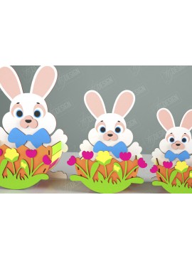 Σετ των 2 Intra απο ξύλο plywood 3mm-4mm πάχος - Πασχαλινό καλάθι με καραμέλες | Αυγοθήκη | Λαγουδάκι Δίασταση 15x15 cm INTRAFABR-117797730