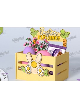 Σετ των 2 Intra απο ξύλο plywood 3mm-4mm πάχος - Πασχαλινό κουτί καραμέλας LaserCut. Πασχαλινό σχέδιο Δίασταση 15x15 cm INTRAFABR-116736744