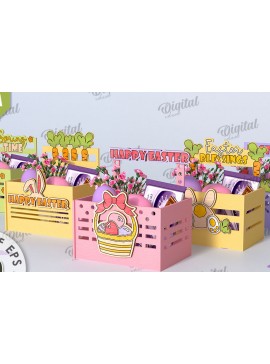 Σετ των 2 Intra απο ξύλο plywood 3mm-4mm πάχος - Πασχαλινά κουτιά καραμελών Δέσμη κοπής με λέιζερ Δίασταση 15x15 cm INTRAFABR-116814460