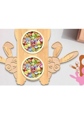 Σετ των 2 Intra απο ξύλο plywood 3mm-4mm πάχος - Πασχαλινή καραμέλα Θόλος κοπής με λέιζερ Δίασταση 15x15 cm INTRAFABR-63924421