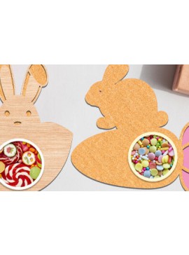 Σετ των 2 Intra απο ξύλο plywood 3mm-4mm πάχος - Πασχαλινή καραμέλα Θόλος κοπής με λέιζερ Δίασταση 15x15 cm INTRAFABR-63924429