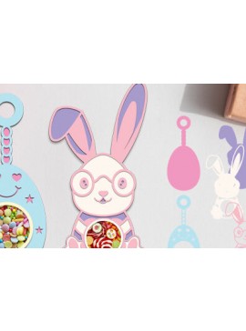 Σετ των 2 Intra απο ξύλο plywood 3mm-4mm πάχος - Πασχαλινή καραμέλα Θόλος κοπής με λέιζερ Δίασταση 15x15 cm INTRAFABR-63738118