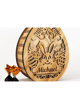 Σετ των 3 Intra απο ξύλο plywood 3mm-4mm πάχος - Πασχαλινή Μπαχαροθήκη με Όνομα Δίασταση 5x5 cm INTRAFABR-116410094