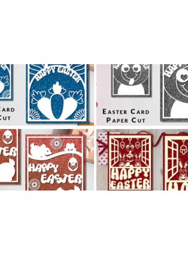 Σετ των 3 Intra απο ξύλο plywood 3mm-4mm πάχος - Πασχαλινή κάρτα Paper Cut  Πακέτο σχεδίου Δίασταση 15x15 cm INTRAFABR-64118963