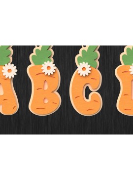 Intra απο ξύλο plywood 3mm-4mm πάχος - Πασχαλινό καλάθι με καρότο Ετικέτες  Δίασταση 30x20 cm INTRAFABR-116016141