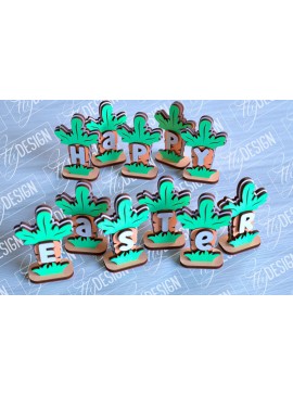 Σετ των 2 Intra απο ξύλο plywood 3mm-4mm πάχος - Πασχαλινά καρότα | Σχέδιο κοπής με λέιζερ Δίασταση 15x15 cm INTRAFABR-91069139