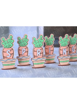 Σετ των 2 Intra απο ξύλο plywood 3mm-4mm πάχος - Πασχαλινά καρότα | Σχέδιο κοπής με λέιζερ Δίασταση 15x15 cm INTRAFABR-90448935