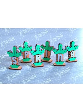 Σετ των 2 Intra απο ξύλο plywood 3mm-4mm πάχος - Πασχαλινά καρότα | Σχέδιο κοπής με λέιζερ Δίασταση 15x15 cm INTRAFABR-91069085