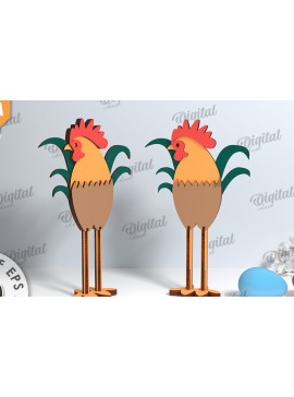 Σετ των 2 Intra απο ξύλο plywood 3mm-4mm πάχος -  Πασχαλινή γκόμενα. Πασχαλινός χαρακτήρας Δίασταση 15x15 cm INTRAFABR-115832442