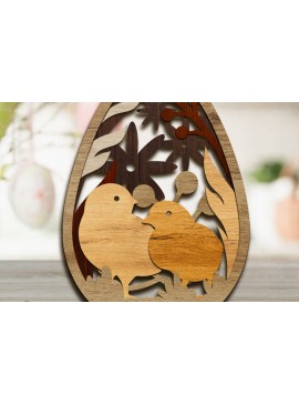 Σετ των 3 Intra απο ξύλο plywood 3mm-4mm πάχος - Πασχαλινό αυγό χειροτεχνίας, πρότυπο με στρώσεις Δίασταση 4x5 cm INTRAFABR-89469688