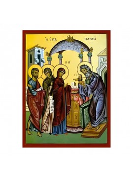 Σετ των 2 Εικόνα Ορθοδοξίας με περίγραμμα χρυσό σε ξύλο Φλαμουρίας  με  βάση Εικόνα Υπαπαντή Χριστού Χειροποίητη Ελληνορθόδοξη , Κρεμαστή πλάκα βυζαντινής τέχνης, χριστιανική τέχνη Διάσταση 10x7 cm (3,9 x 2,8 ίντσες) INTRAEK-670787