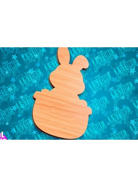 Σετ των 2 Intra απο ξύλο plywood 3mm-4mm πάχος - Πασχαλινές σανίδες κοπής | Κόψιμο με λέιζερ λαγουδάκι Δίασταση 15x15 cm INTRAFABR-91657932