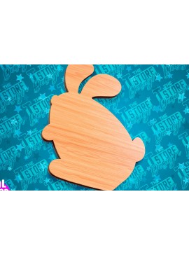 Σετ των 2 Intra απο ξύλο plywood 3mm-4mm πάχος - Πασχαλινές σανίδες κοπής | Κόψιμο με λέιζερ λαγουδάκι Δίασταση 15x15 cm INTRAFABR-91657959