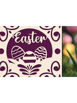 Σετ των 3 Intra απο ξύλο plywood 3mm-4mm πάχος -  περικοπής  δωροκάρτας για την ημέρα του Πάσχα Δίασταση 4x4 cm INTRAFABR-117278025