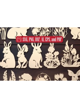 Σετ των 3 Intra απο ξύλο plywood 3mm-4mm πάχος - Πακέτο  Cut Laser Day Easter Day Δίασταση 4x4 cm INTRAFABR-90079017