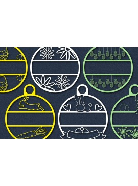 Σετ των 2 Intra απο ξύλο plywood 3mm-4mm πάχος - Πασχαλινό Ονομαστικό Στολίδι Πακέτο κοπής με λέιζερ Δίασταση 25x25 cm INTRAFABR-44190654