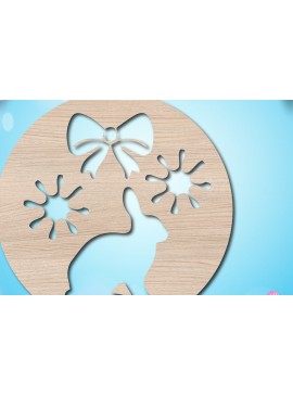 Σετ των 2 Intra απο ξύλο plywood 3mm-4mm πάχος - Διακόσμηση/ετικέτα κοπής με λέιζερ την ημέρα του Πάσχα Δίασταση 15x15 cm INTRAFABR-25539391