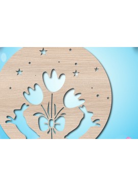 Σετ των 2 Intra απο ξύλο plywood 3mm-4mm πάχος - Διακόσμηση/ετικέτα κοπής με λέιζερ την ημέρα του Πάσχα Δίασταση 15x15 cm INTRAFABR-25538863