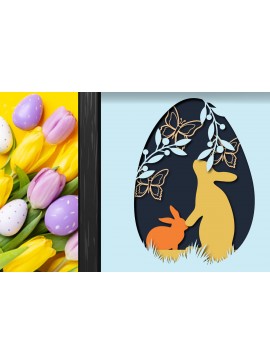 Σετ των 2 Intra απο ξύλο plywood 3mm-4mm πάχος - Easter Day Shadow/light Box Layer  Δίασταση 15x15 cm INTRAFABR-26056029