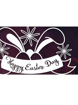 Σετ των 2 Intra απο ξύλο plywood 3mm-4mm πάχος - Πινακίδα καλωσορίσματος για την ημέρα του Πάσχα Laser Cut  Δίασταση 15x15 cm INTRAFABR-60445460