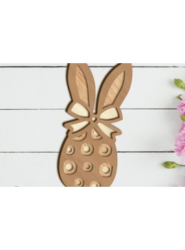 Σετ των 3 Intra απο ξύλο plywood 3mm-4mm πάχος - Πασχαλινό διακοσμητικό πρότυπο αυγών λαγουδάκι Δίασταση 5x4 cm INTRAFABR-90359217