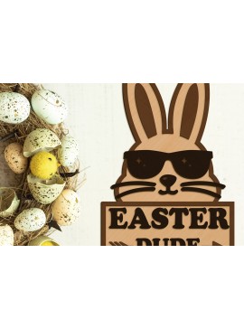 Σετ των 3 Intra απο ξύλο plywood 3mm-4mm πάχος - Πασχαλινό διακοσμητικό πάνελ λαγουδάκι,  Δίασταση 6x7 cm INTRAFABR-89960853