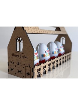 Σετ των 2 Intra απο ξύλο plywood 3mm-4mm πάχος - Πασχαλινό Διακοσμητικό Κουτί Αυγοθήκης Δίασταση 11x3 cm INTRAFABR-115596721