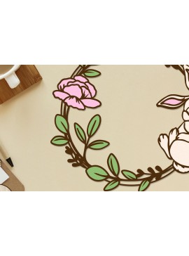 Σετ των 2 Intra απο ξύλο plywood 3mm-4mm πάχος - Πασχαλινό διακοσμητικό πρότυπο στεφάνι τοίχου Δίασταση 2x14 cm INTRAFABR-115533678
