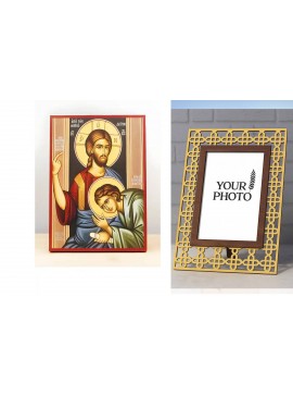 Εικόνα Ορθοδοξίας Πολυτελείας  με  σχεδιο Σταυρούς μαζι με  Βάση σε  8 χρώματα με περίγραμμα χρυσό σε ξύλο Plywood (Πλακάζ)   με  βάση Σκηνή του Ιησού Χριστού για τον Μυστικό Δείπνο, Ξύλινη Χειροποίητη Εικόνα Ελληνικού Premium Βυζαντινού Στυλ Κρεμασμένο σ