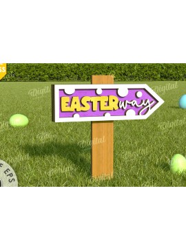 Σετ των 3 Intra απο ξύλο plywood 3mm-4mm πάχος - Πασχαλινή Κατευθυντική Πινακίδα Κήπου Δίασταση 15x15 cm INTRAFABR-116332073