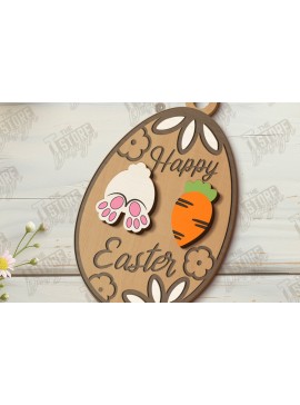 Σετ των 2 Intra απο ξύλο plywood 3mm-4mm πάχος - Πασχαλινή Πόρτα Γωνία | Πασχαλινό σχέδιο | CNC Δίασταση 15x15 cm INTRAFABR-117484239