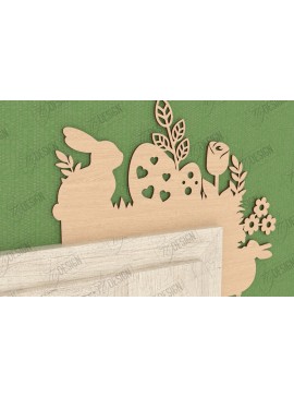 Σετ των 2 Intra απο ξύλο plywood 3mm-4mm πάχος - Πασχαλινή Πόρτα Γωνία | Διακόσμηση Τοίχων | CNC Δίασταση 15x15 cm INTRAFABR-117429410