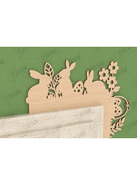 Σετ των 2 Intra απο ξύλο plywood 3mm-4mm πάχος - Πασχαλινή Πόρτα Γωνία | Διακόσμηση Τοίχων | CNC Δίασταση 15x15 cm INTRAFABR-117429433