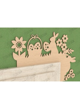 Σετ των 2 Intra απο ξύλο plywood 3mm-4mm πάχος - Πασχαλινή Πόρτα Γωνία | Διακόσμηση Τοίχων | CNC Δίασταση 15x15 cm INTRAFABR-117429455