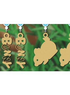 Σετ των 3 Intra απο ξύλο plywood 3mm-4mm πάχος - Πασχαλινά σκουλαρίκια Laser Cut  Δίασταση 3x3 cm INTRAFABR-62957071